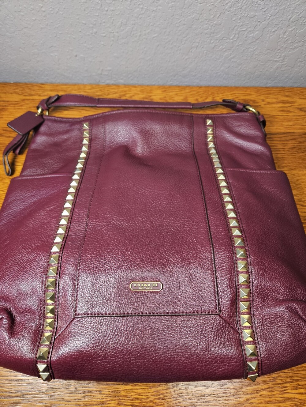 Coach Park Leather Pyramid Stud Hobo - Picture 2 of 13